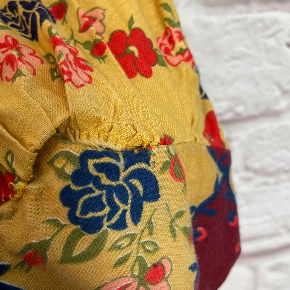 Gunne Sax Rare Black Label Medieval Style Floral Yellow Maxi Dress Size 5 - Picture 12 of 16